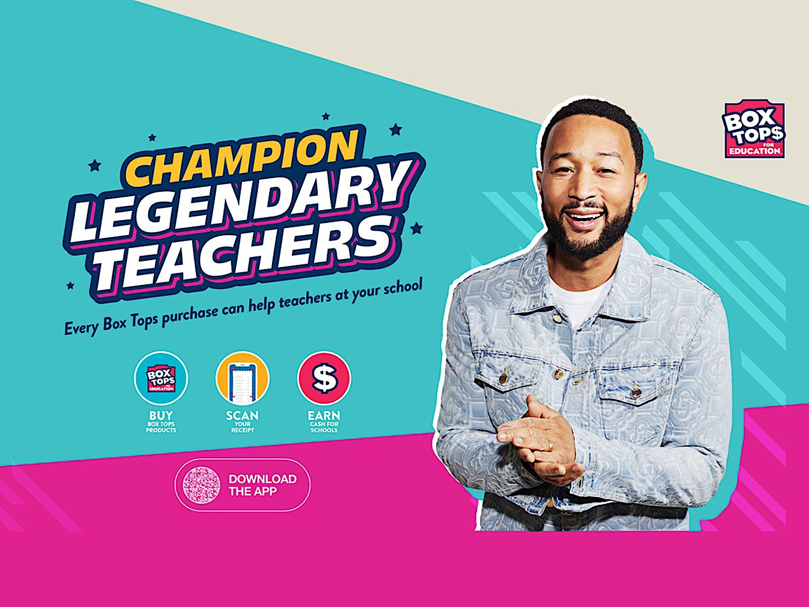 John Legend and Box Tops for Education Champion Legendary Teachers  by Supporting Schools in Need This Back-to-School Season 
